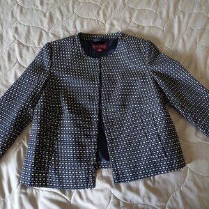 MERONA Cropped Blue and White Cropped Blazer - Size M